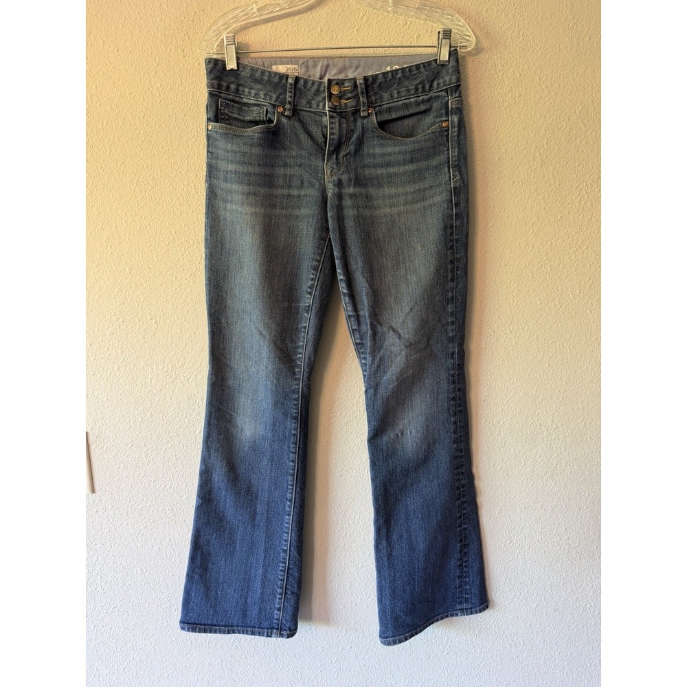 Gap 1969 Perfect Vintage Boot Jeans Womens 28/6r Medium Wash Double Button Blue